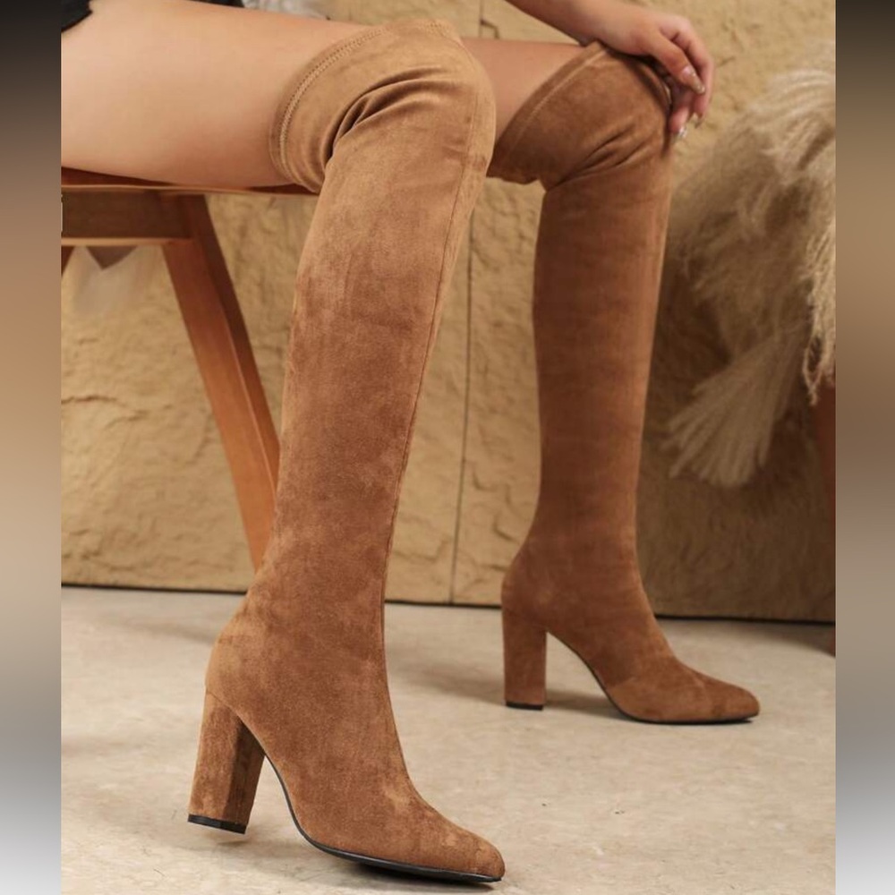 Fashion Commuter, Versatile Party, Outdoor Casual, Over-The-Knee Elastic Boot - Picture 4 of 4
